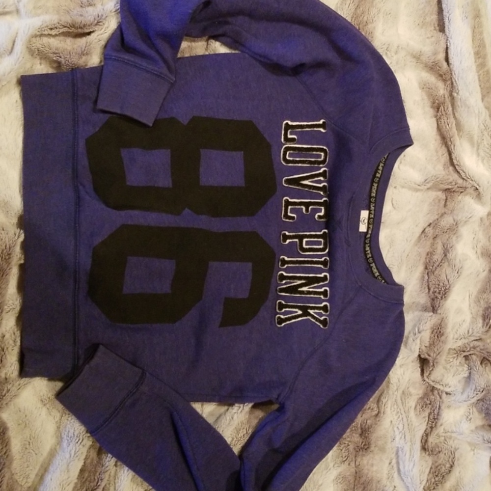 VS PINK Distressed  Crewneck Sweater